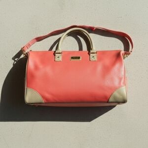 Nichole Miller Coral and Taupe Women's Weekender Bag